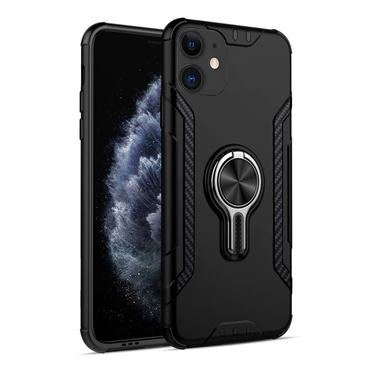 For iPhone 11 Metal Ring Holder 360 Degree Rotating TPU + PC Protective Case