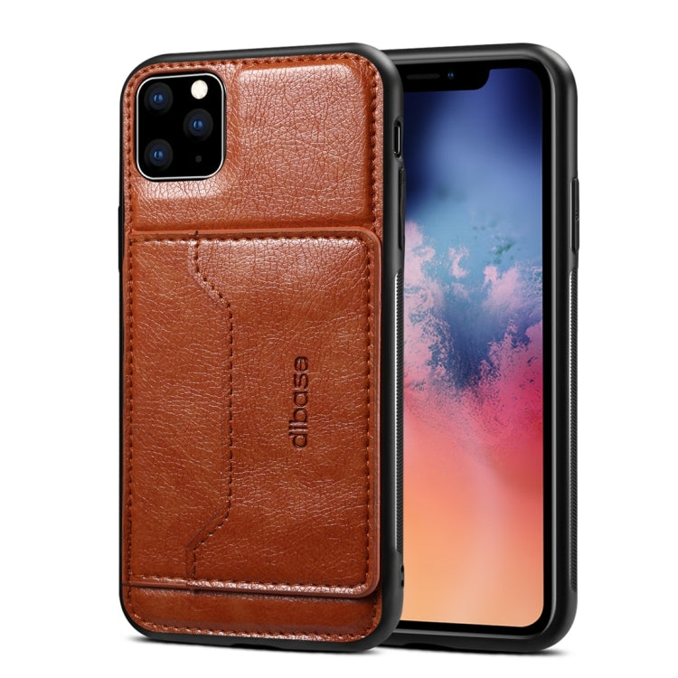 For iPhone 11 Dibase TPU + PC + PU Crazy Horse Texture Protective Case with Holder & Card Slots