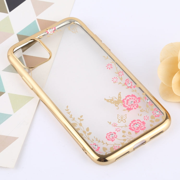 For iPhone 11 Flowers Patterns Electroplating Soft TPU Protective Cover Case