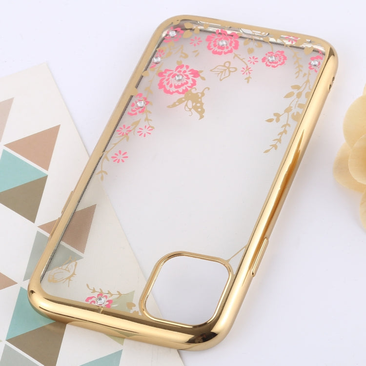 For iPhone 11 Flowers Patterns Electroplating Soft TPU Protective Cover Case