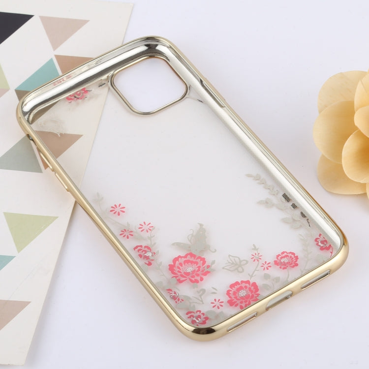 For iPhone 11 Flowers Patterns Electroplating Soft TPU Protective Cover Case