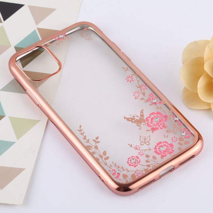For iPhone 11 Flowers Patterns Electroplating Soft TPU Protective Cover Case