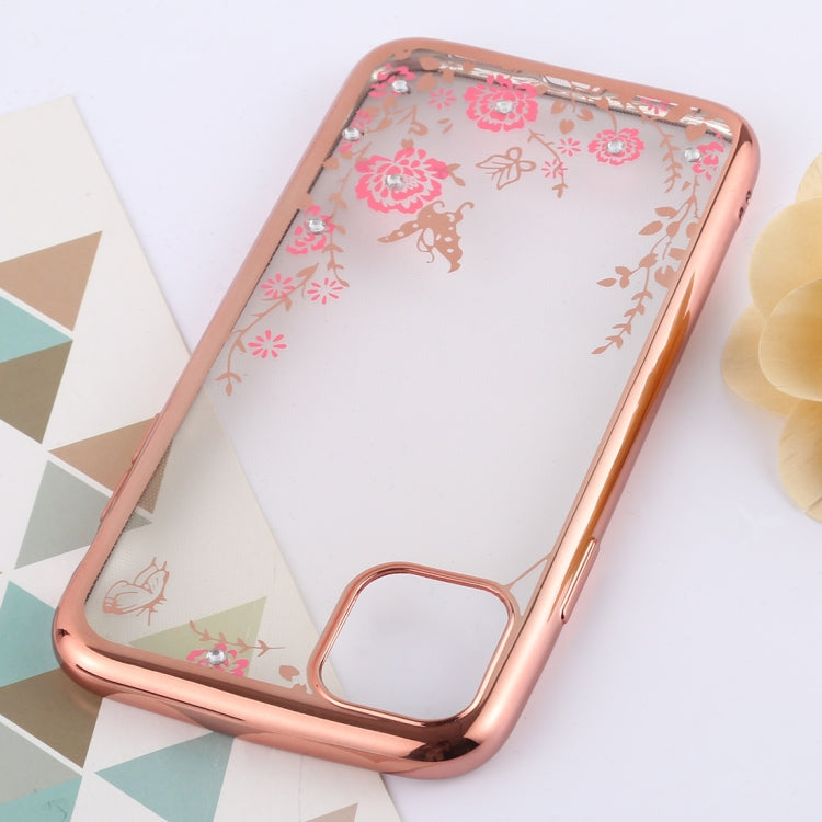 For iPhone 11 Flowers Patterns Electroplating Soft TPU Protective Cover Case