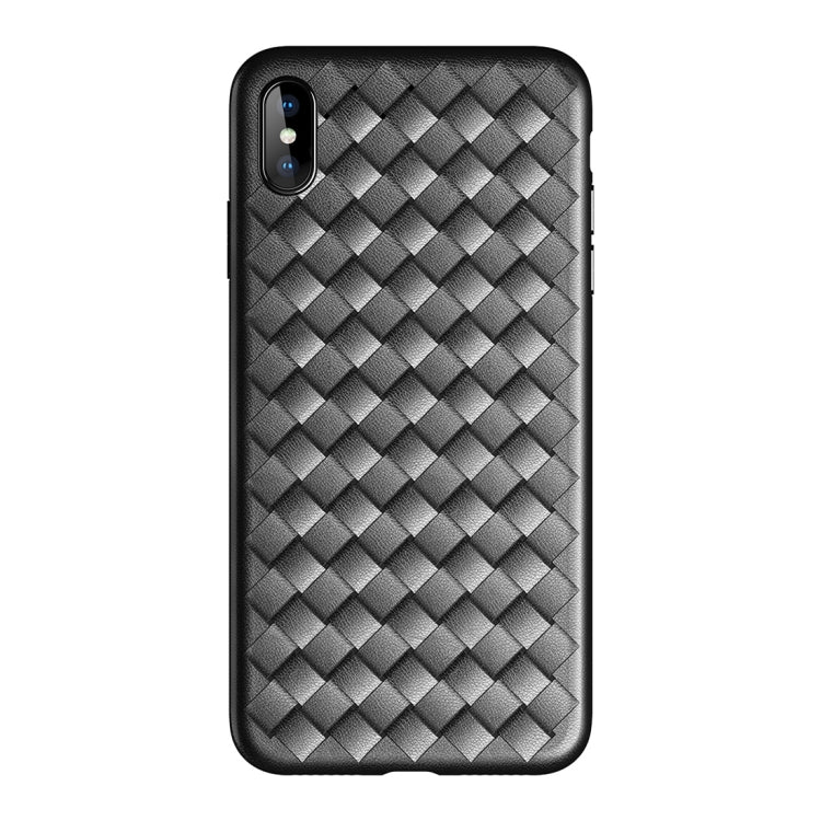 For iPhone XS Max ROCK Slim Weave Style TPU Soft Case