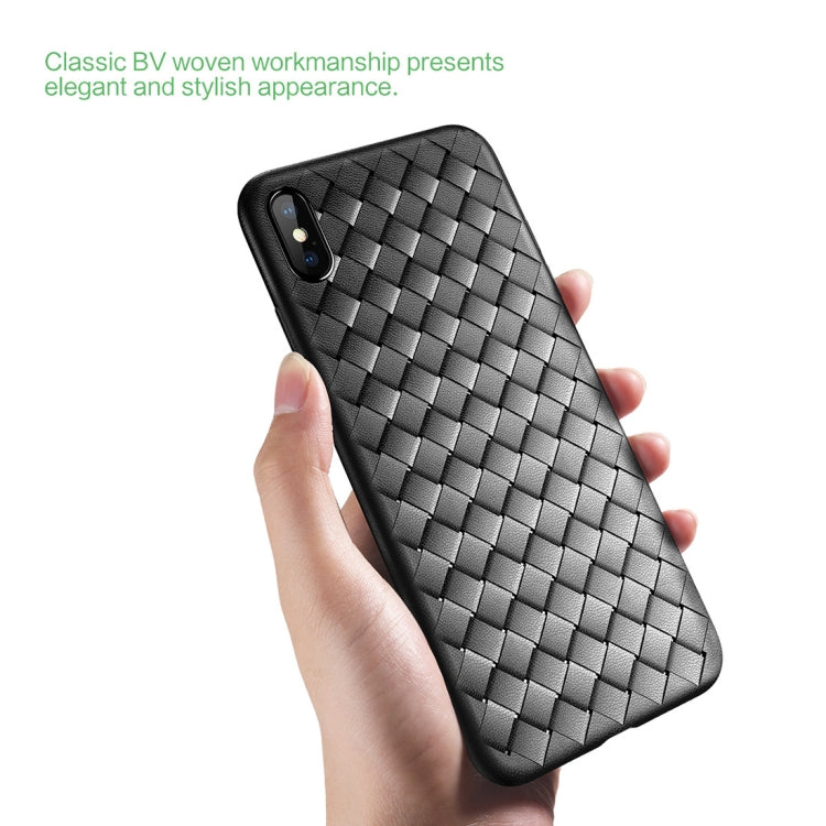 For iPhone XS Max ROCK Slim Weave Style TPU Soft Case