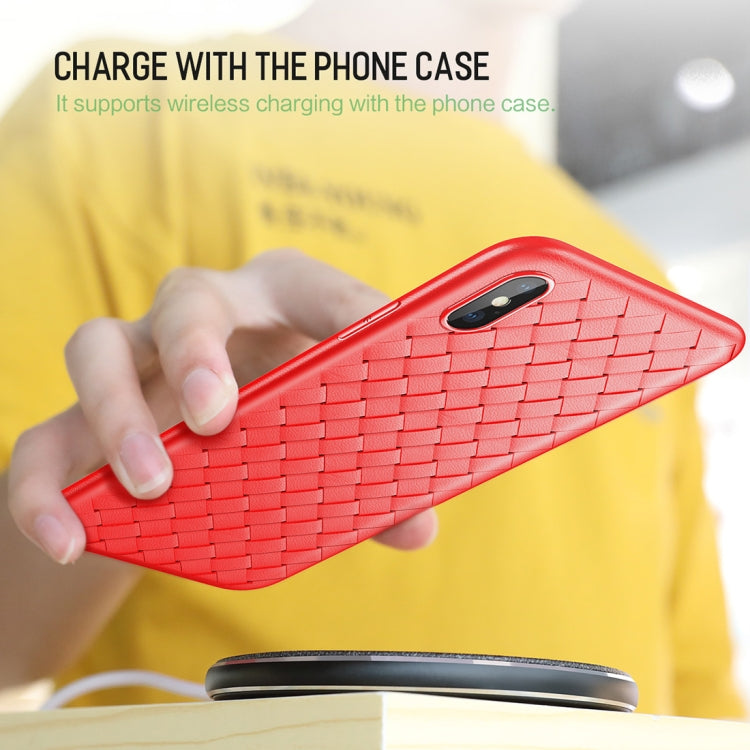 For iPhone XS Max ROCK Slim Weave Style TPU Soft Case