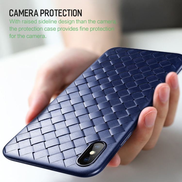 For iPhone XS Max ROCK Slim Weave Style TPU Soft Case