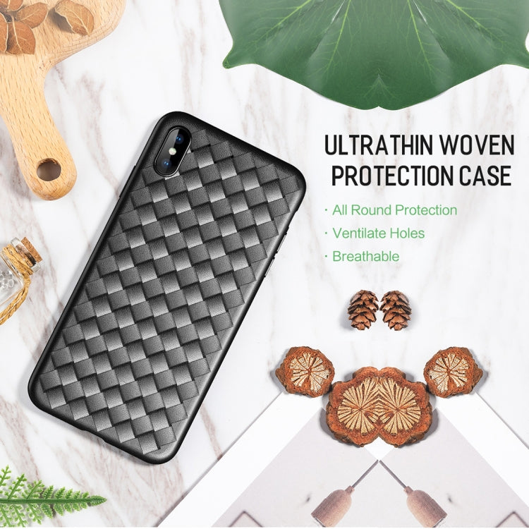 For iPhone XS Max ROCK Slim Weave Style TPU Soft Case