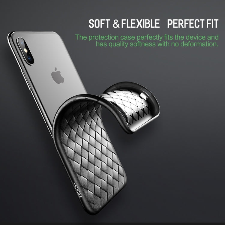 For iPhone XS Max ROCK Slim Weave Style TPU Soft Case