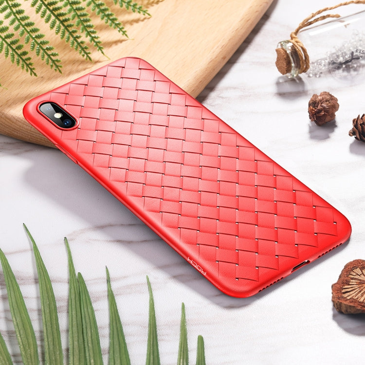 For iPhone XS Max ROCK Slim Weave Style TPU Soft Case