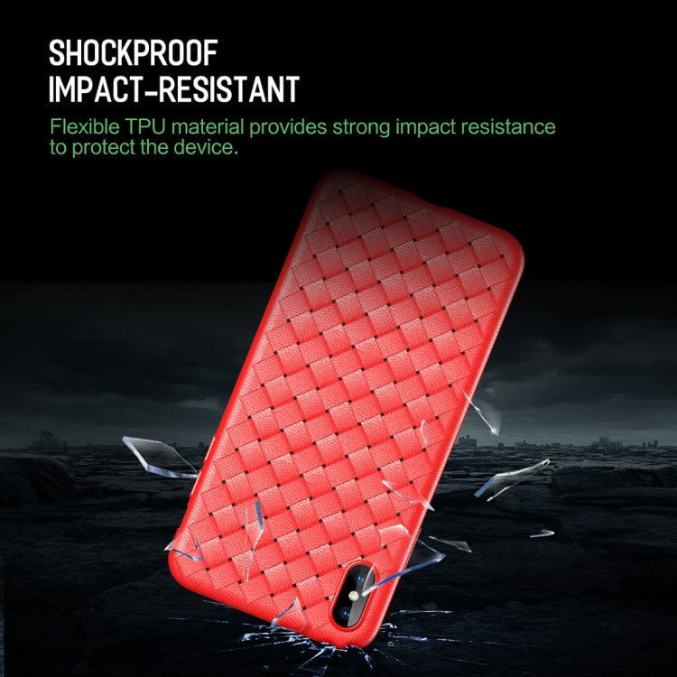 For iPhone XS Max ROCK Slim Weave Style TPU Soft Case