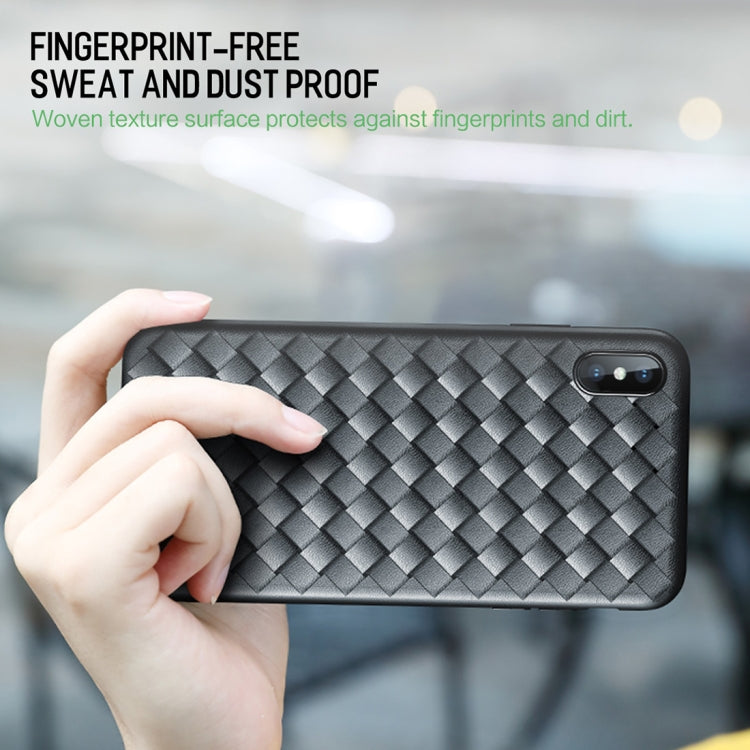For iPhone XS Max ROCK Slim Weave Style TPU Soft Case