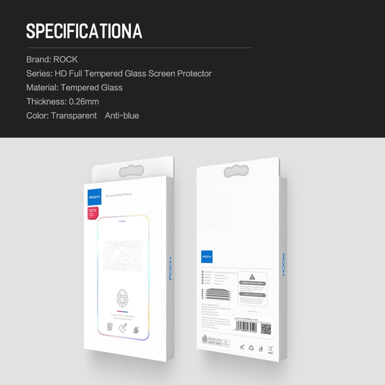 For iPhone 11 Pro Max / XS Max ROCK 0.26mm 9H 6D Curved Surface HD Full Screen Tempered Glass Film(Transparent)