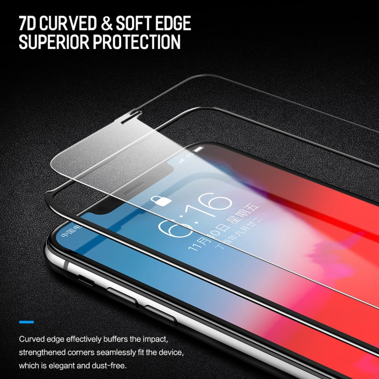 For iPhone 11 Pro Max / XS Max ROCK 0.23mm Soft Edge 7D Curved Surface Full Screen Tempered Glass Film(Transparent)