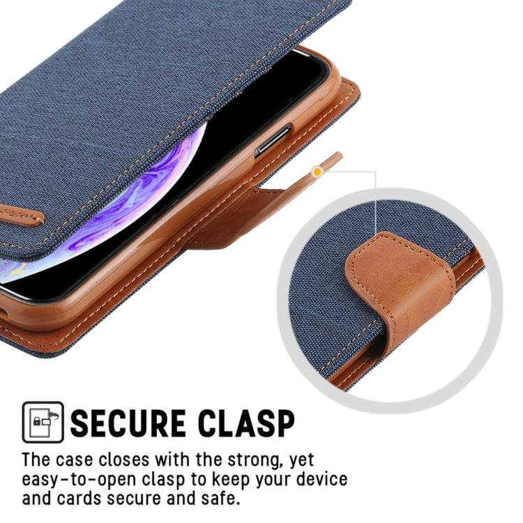 For iPhone XS Max GOOSPERY CANVAS DIARY Denim Texture Horizontal Flip Leather Case with Holder & Card Slots & Wallet