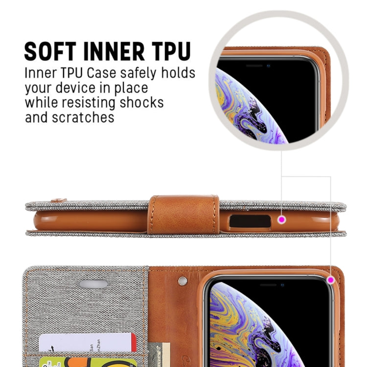 For iPhone XS Max GOOSPERY CANVAS DIARY Denim Texture Horizontal Flip Leather Case with Holder & Card Slots & Wallet