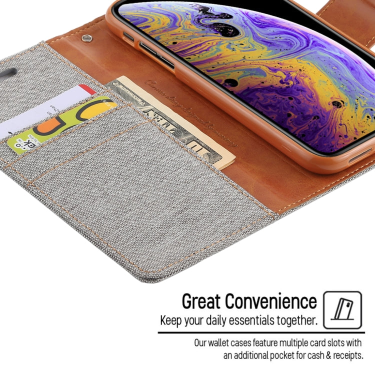 For iPhone XS Max GOOSPERY CANVAS DIARY Denim Texture Horizontal Flip Leather Case with Holder & Card Slots & Wallet