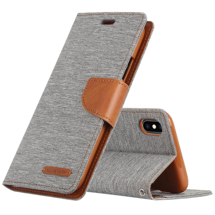 For iPhone XS Max GOOSPERY CANVAS DIARY Denim Texture Horizontal Flip Leather Case with Holder & Card Slots & Wallet