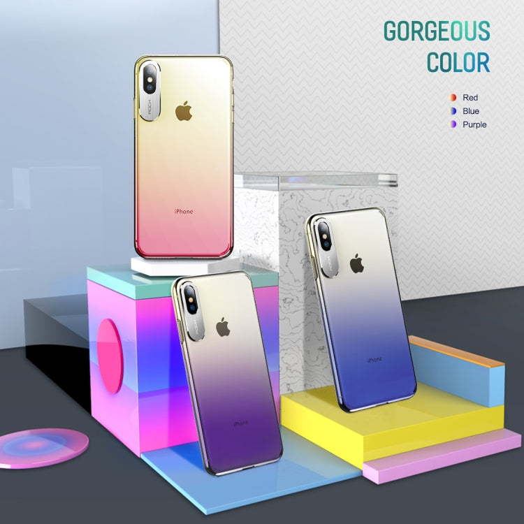 For iPhone XS Max ROCK Gradient Color PC Protective Case