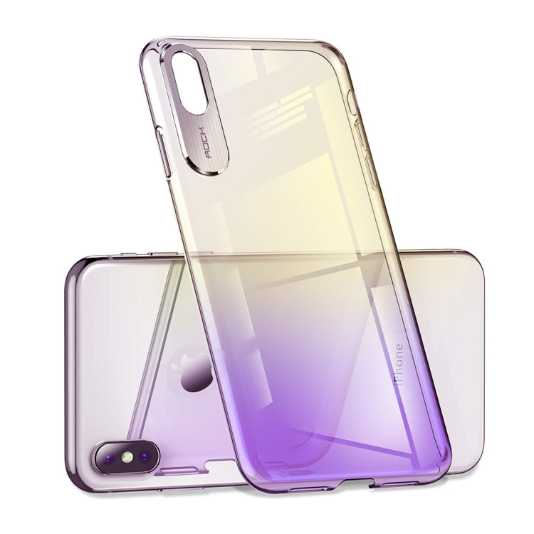 For iPhone XS Max ROCK Gradient Color PC Protective Case
