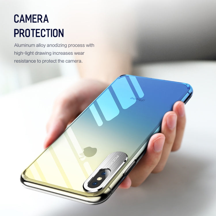 For iPhone XS Max ROCK Gradient Color PC Protective Case