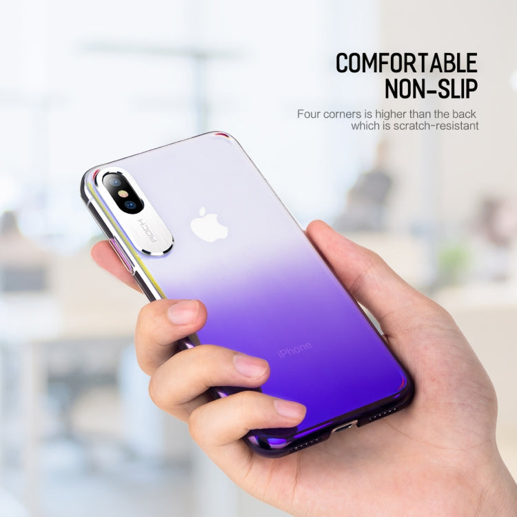 For iPhone XS Max ROCK Gradient Color PC Protective Case