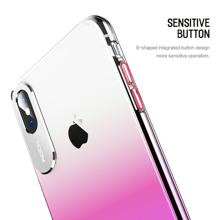 For iPhone XS Max ROCK Gradient Color PC Protective Case
