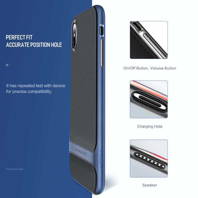 For iPhone XS Max ROCK Royce Series PC + TPU Protective Case (Red)