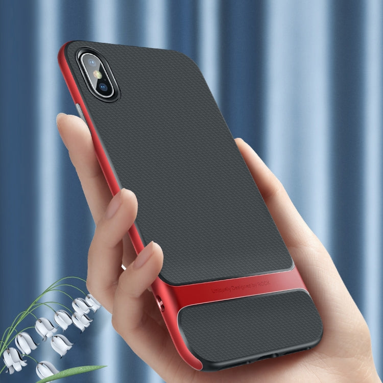For iPhone XS Max ROCK Royce Series PC + TPU Protective Case (Red)