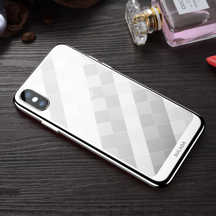 For iPhone XS Max SULADA Plating + Radium Carving TPU Soft Case