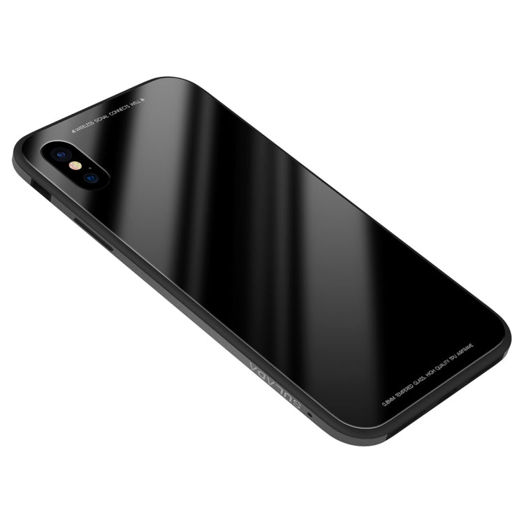 For iPhone XS Max SULADA Metal Frame Toughened Glass Case