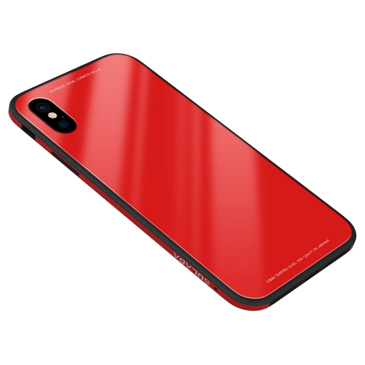 For iPhone XS Max SULADA Metal Frame Toughened Glass Case