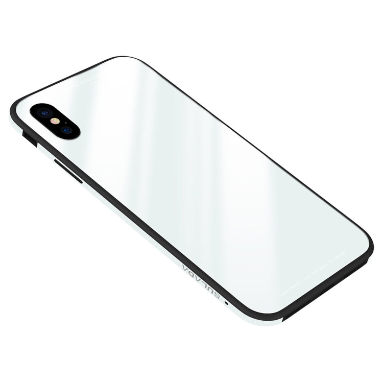 For iPhone XS Max SULADA Metal Frame Toughened Glass Case