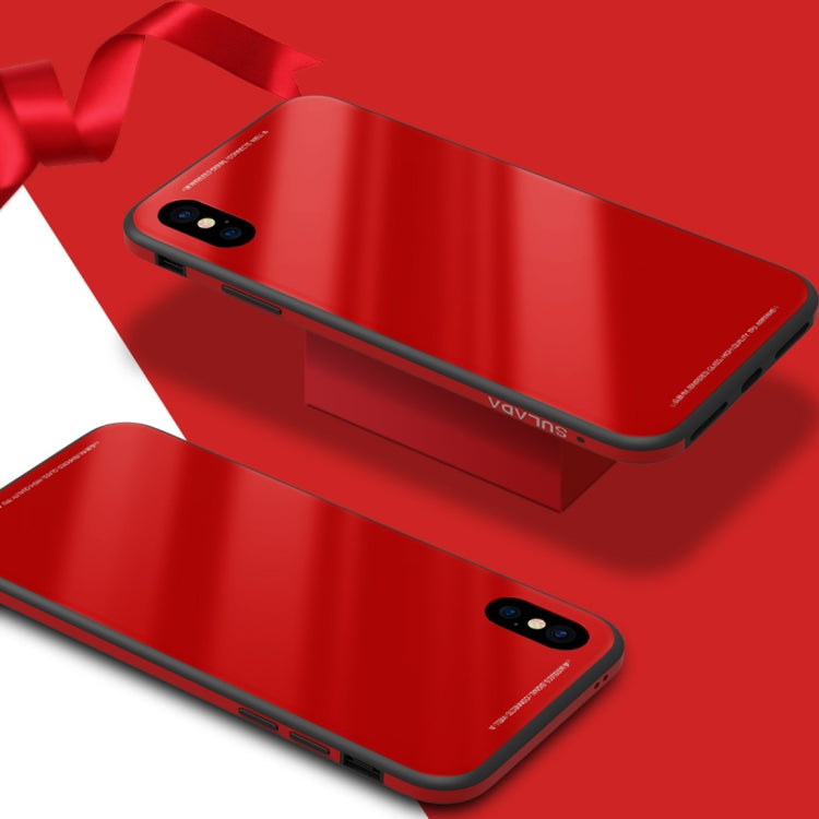 For iPhone XS Max SULADA Metal Frame Toughened Glass Case