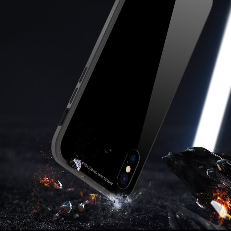 For iPhone XS Max SULADA Metal Frame Toughened Glass Case