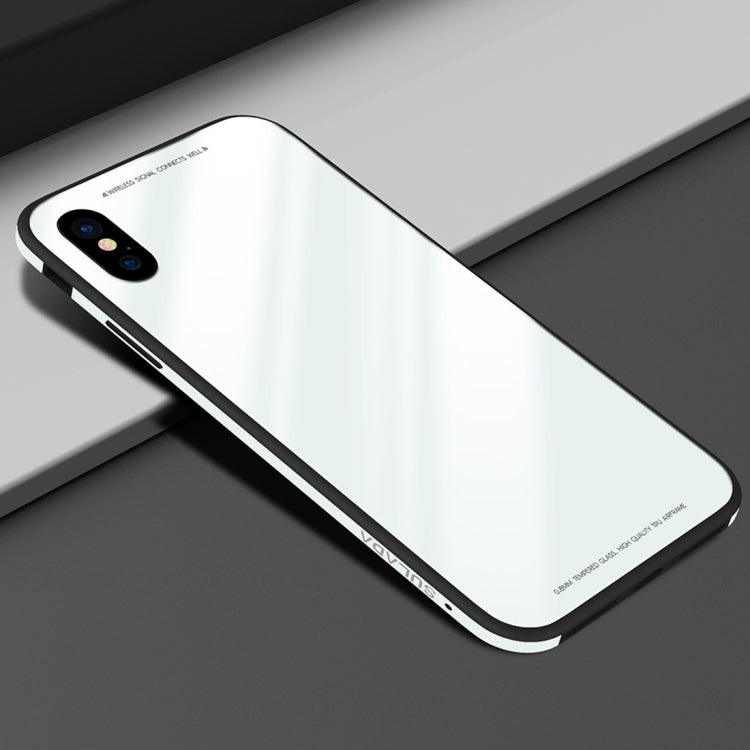 For iPhone XS Max SULADA Metal Frame Toughened Glass Case