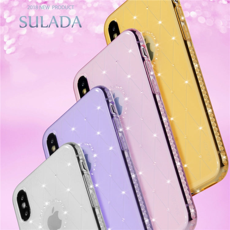 For iPhone XS Max SULADA Rhombic Texture Diamond TPU Case