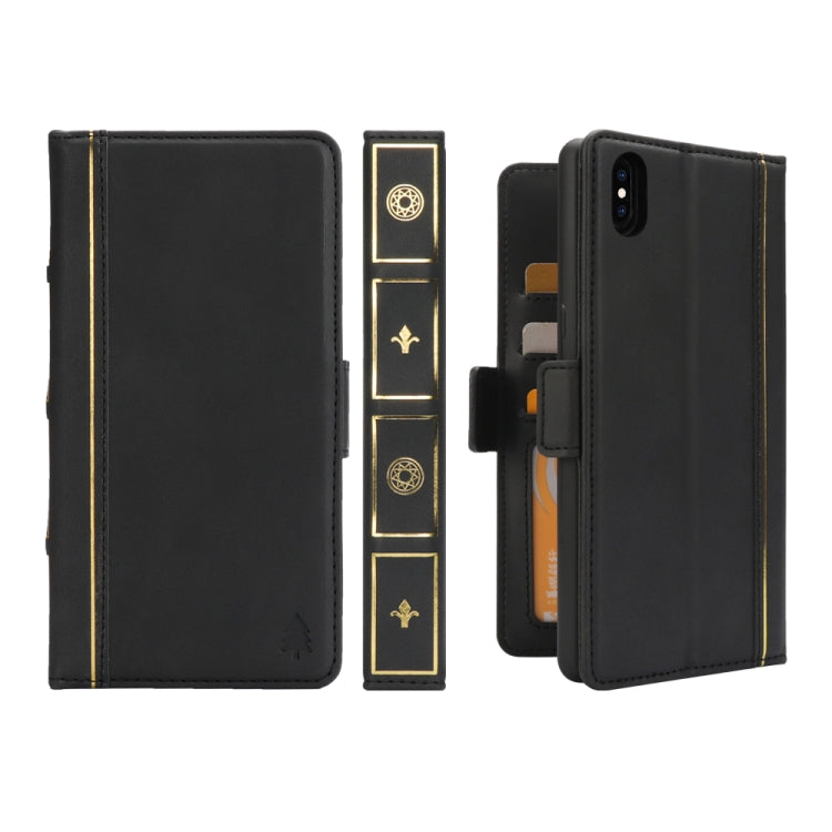 For iPhone XS Max Bible Style Business Horizontal Flip Leather Case with Card Slots & Photo Frame & Holder & Wallet