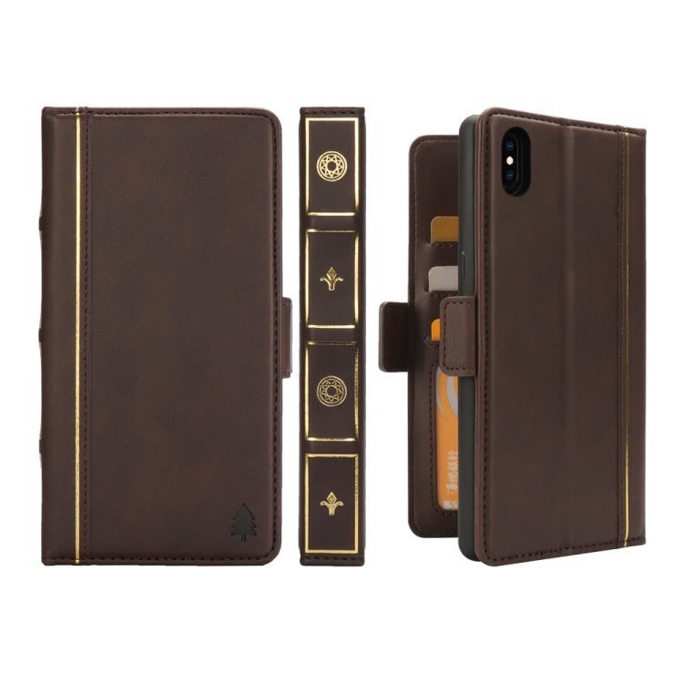 For iPhone XS Max Bible Style Business Horizontal Flip Leather Case with Card Slots & Photo Frame & Holder & Wallet