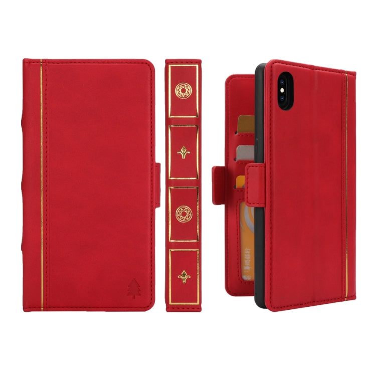 For iPhone XS Max Bible Style Business Horizontal Flip Leather Case with Card Slots & Photo Frame & Holder & Wallet