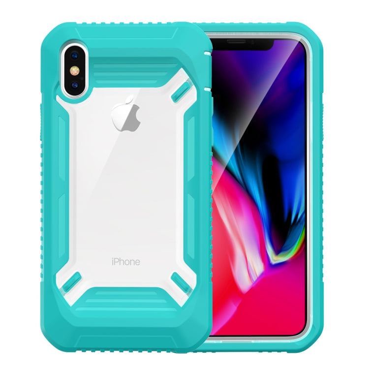 For iPhone XS Max Solid Color Transparent Shockproof  PC+ TPU Case