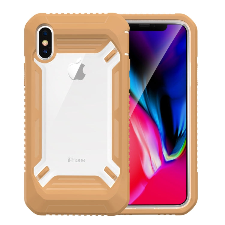 For iPhone XS Max Solid Color Transparent Shockproof  PC+ TPU Case