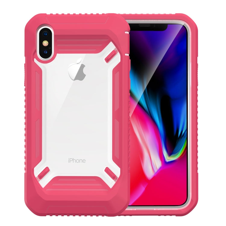 For iPhone XS Max Solid Color Transparent Shockproof  PC+ TPU Case