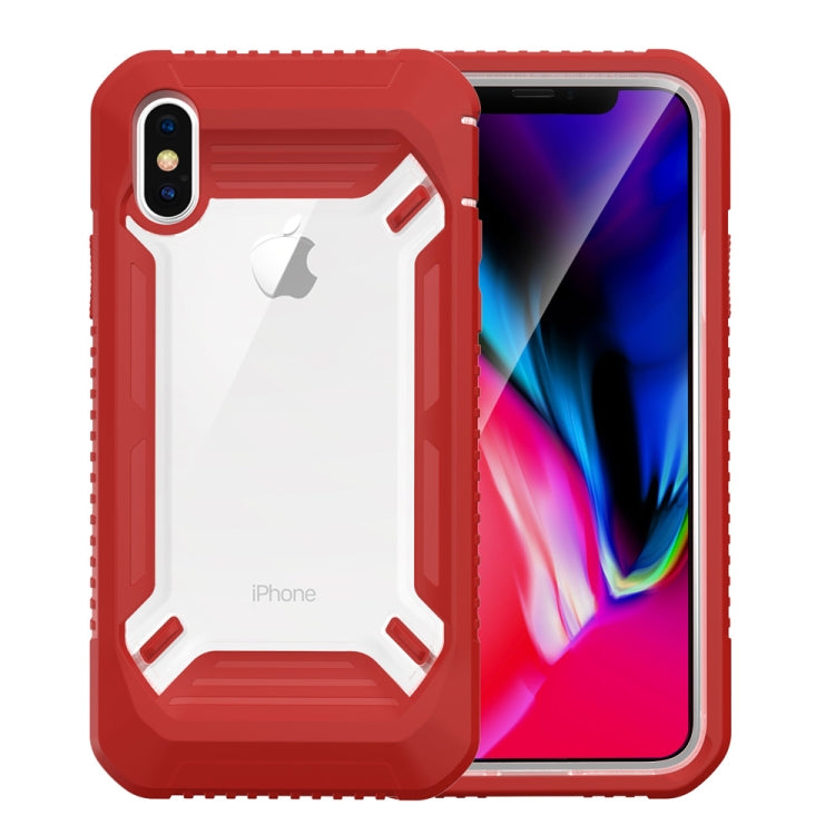For iPhone XS Max Solid Color Transparent Shockproof  PC+ TPU Case