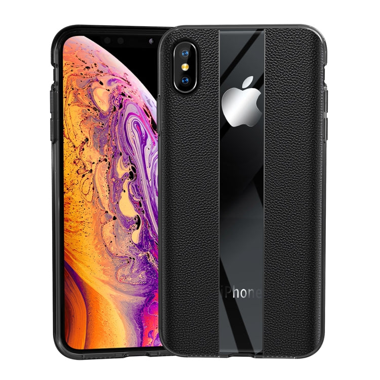 For iPhone XS Max Anti-slip Leather + TPU Protective Case