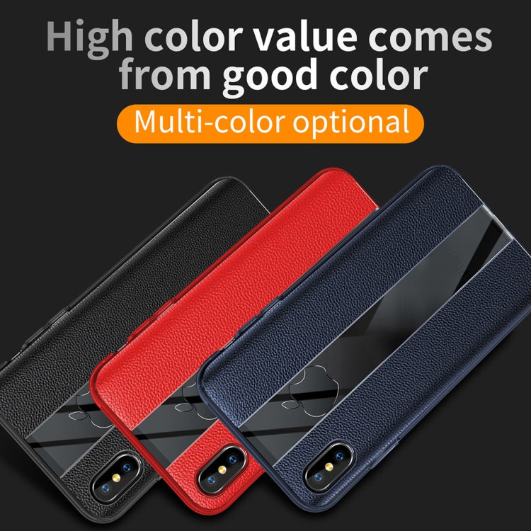 For iPhone XS Max Anti-slip Leather + TPU Protective Case