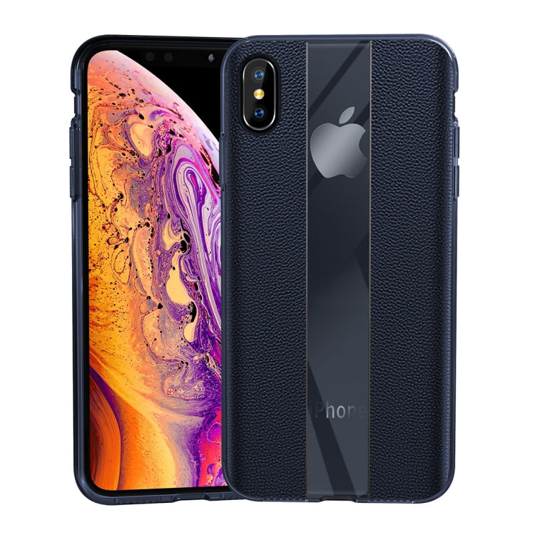 For iPhone XS Max Anti-slip Leather + TPU Protective Case