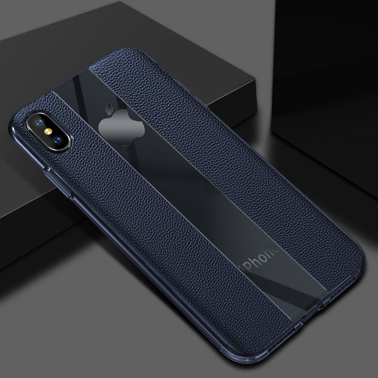 For iPhone XS Max Anti-slip Leather + TPU Protective Case