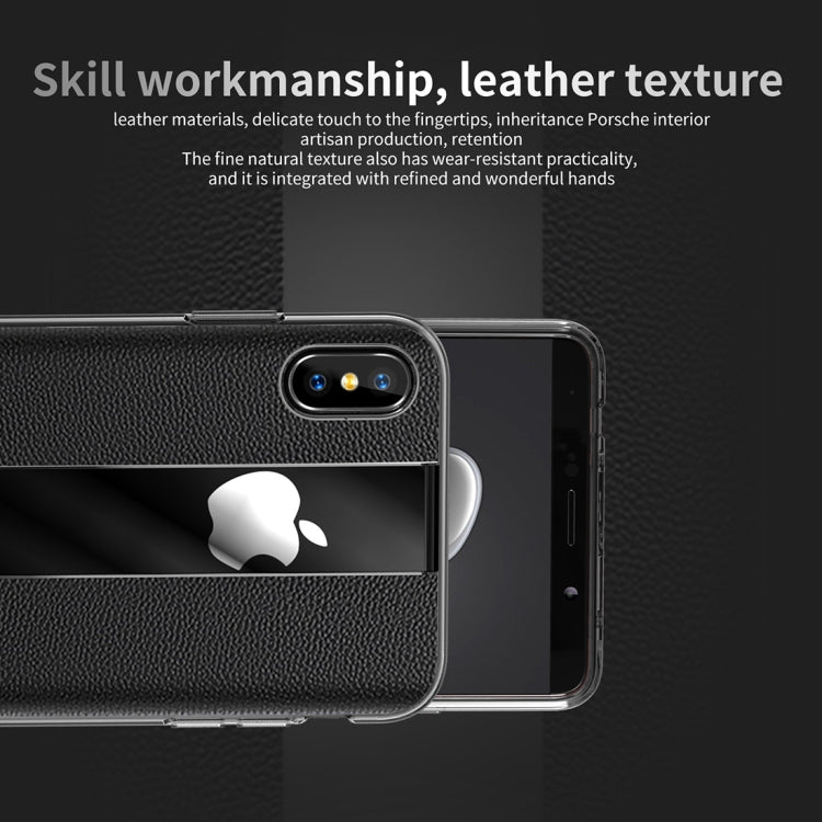 For iPhone XS Max Anti-slip Leather + TPU Protective Case