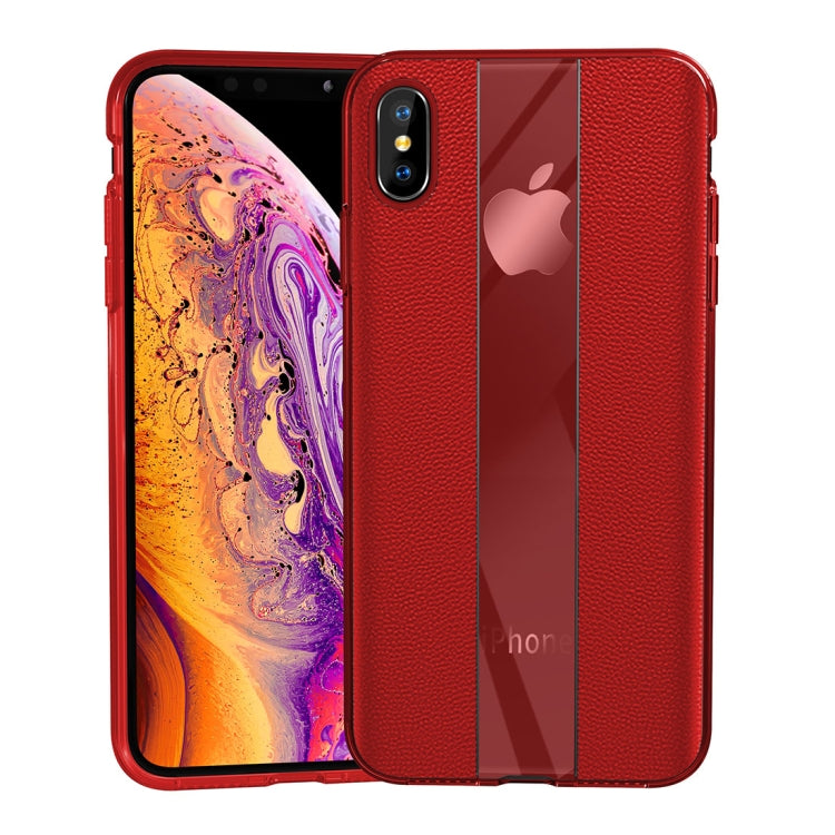 For iPhone XS Max Anti-slip Leather + TPU Protective Case